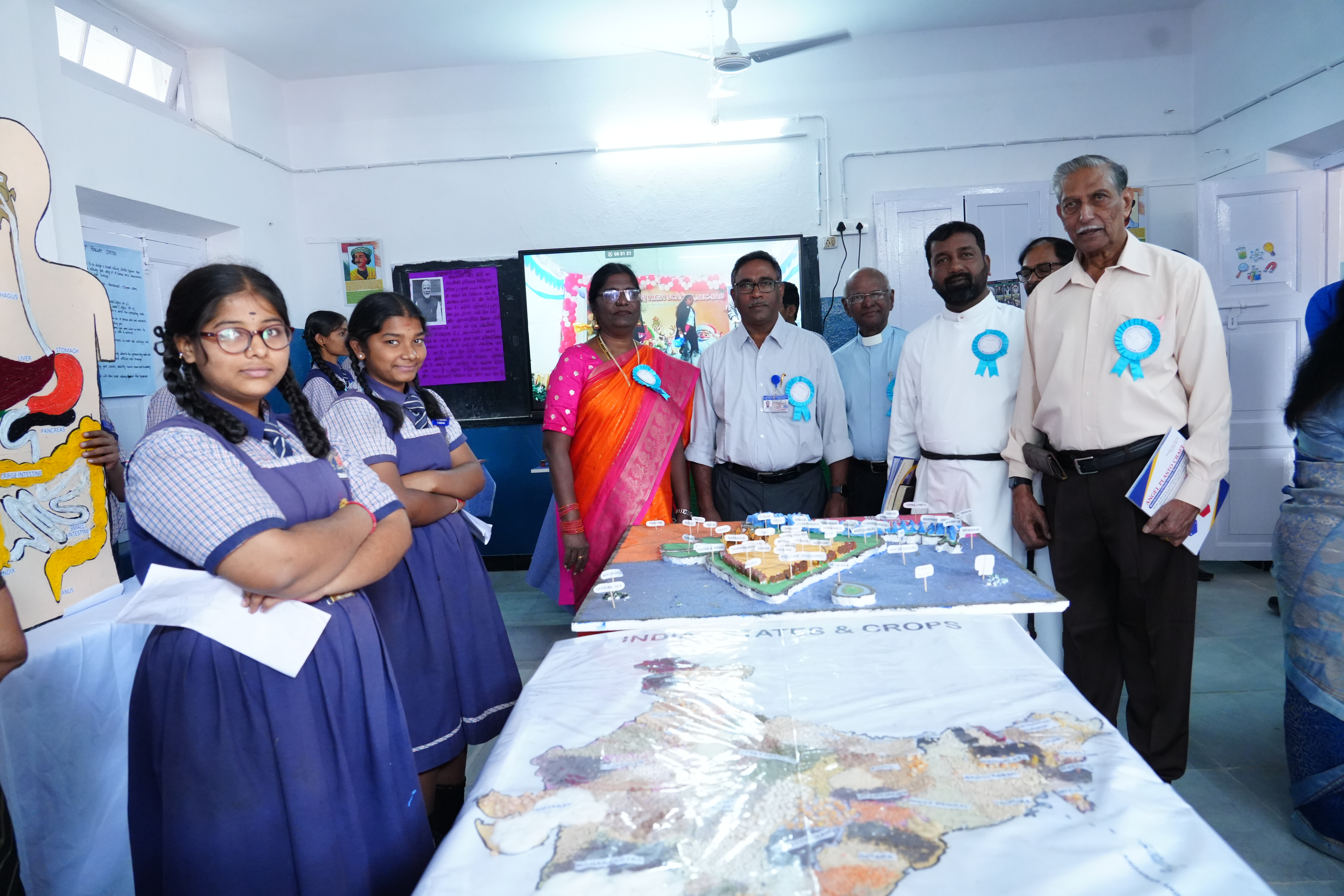 Principal and teachers during exhibition